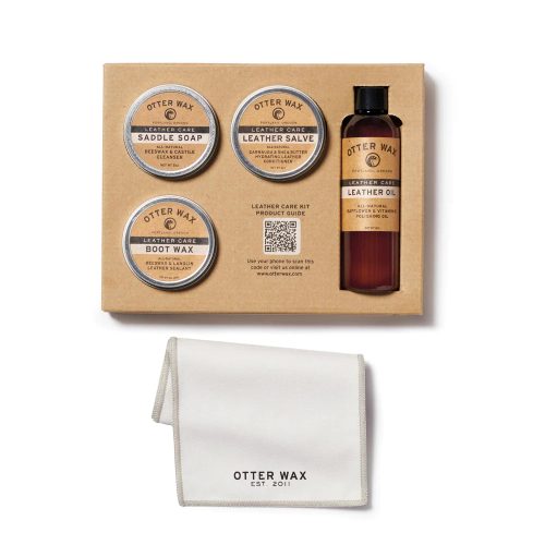 Otter Wax Essentials Leather Care Kit open top down