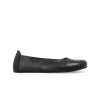 A black barefoot ballet flat shown from the right side of the right shoe on a white background #color_black