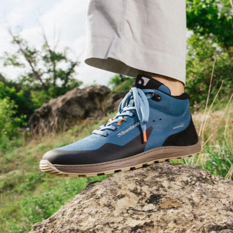 barebarics trekker petrol blue left side on foot