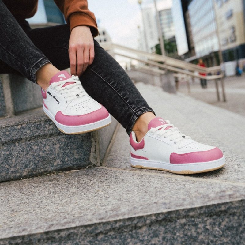 barebarics wave white bubblegum pink diagonal styled on foot