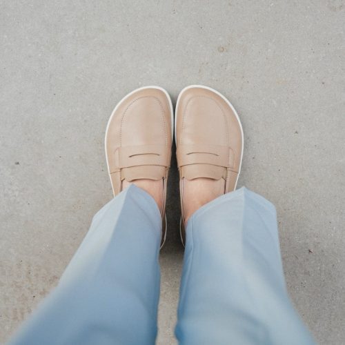 be lenka buena latte brown top down styled on foot