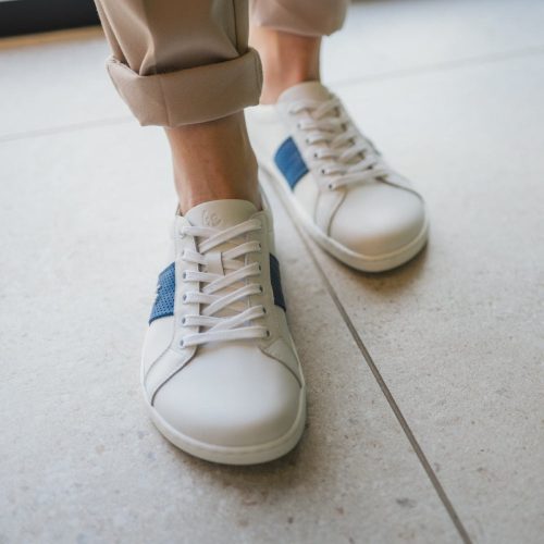 be lenka elite white dark blue front styled on foot