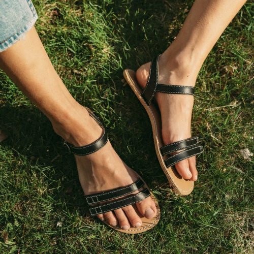 be lenka summer black top down side on foot