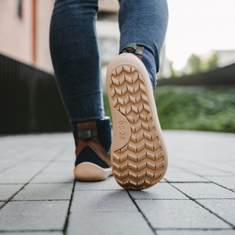 be lenka york navy brown beige back sole styled on foot