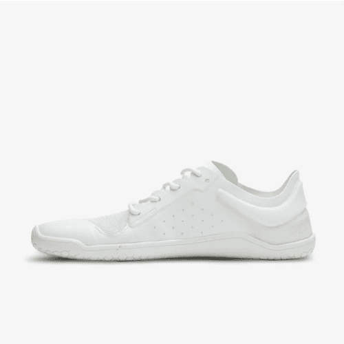 vivobarefoot primus lite III bright white right shoe left side