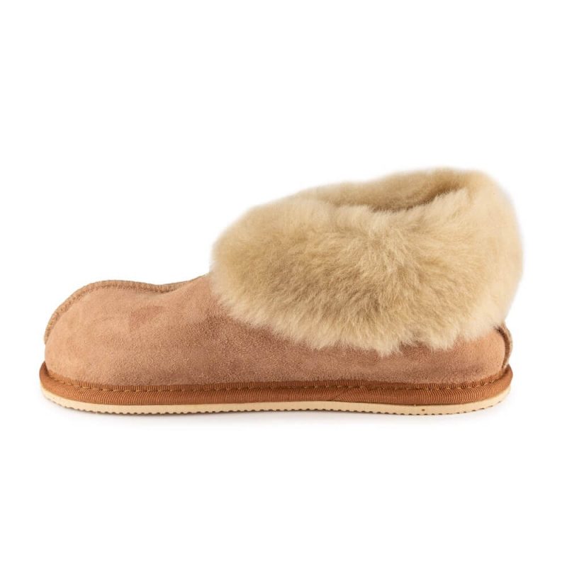 zeazoo dolly sheepskin slipper chestnut left side