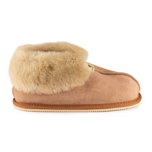 zeazoo dolly sheepskin slipper chestnut right side